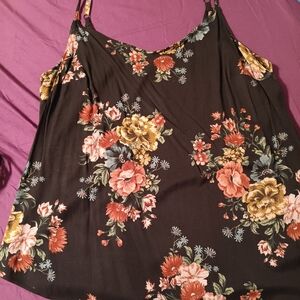 Torrid Black Camisole with Vibrant Floral Print